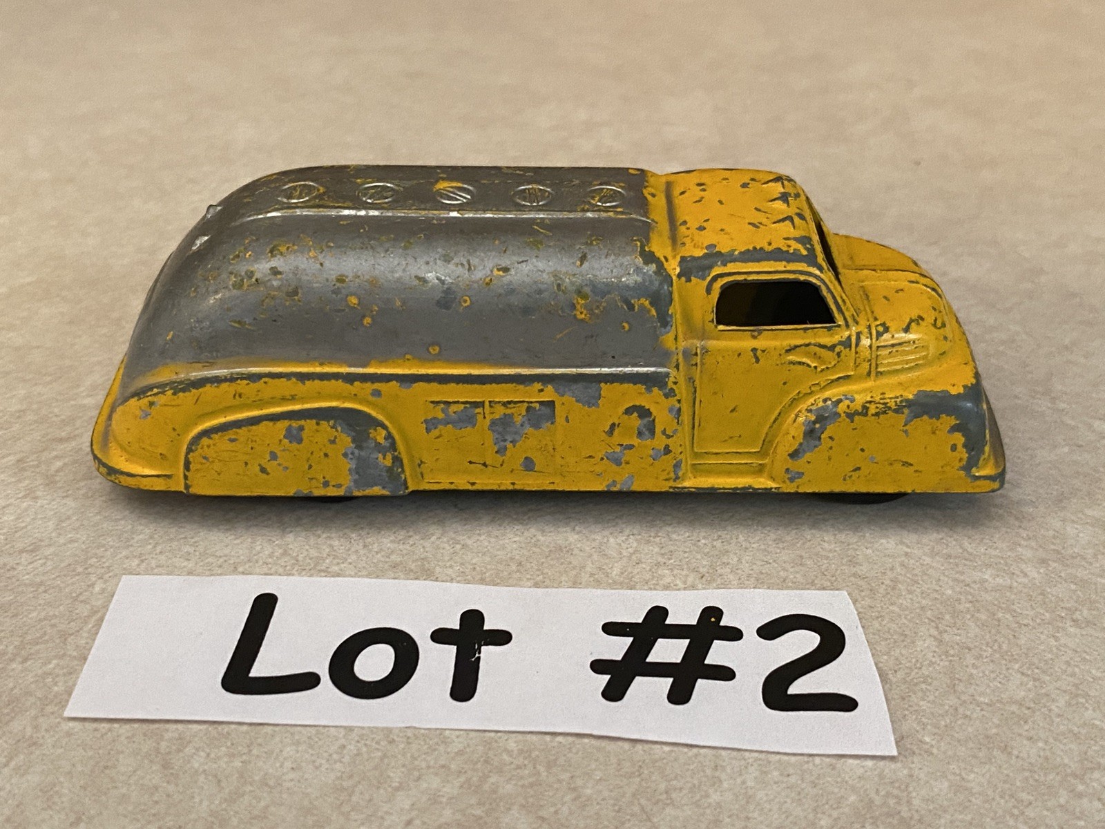 Vtg LOT of 3 -1950s TOOTSiE TOY Cars & Truck *Oil Tanker *Rat Rod *Ford Sedan #2