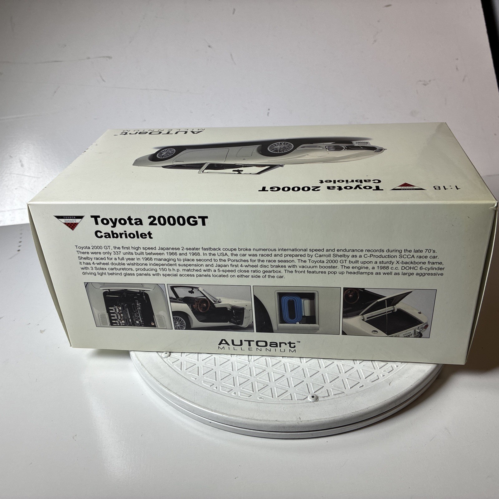 AUTO art MILLENNIUM 1/18 TOYOTA 2000GT White Miniature Scal bond Car Hobby 2010
