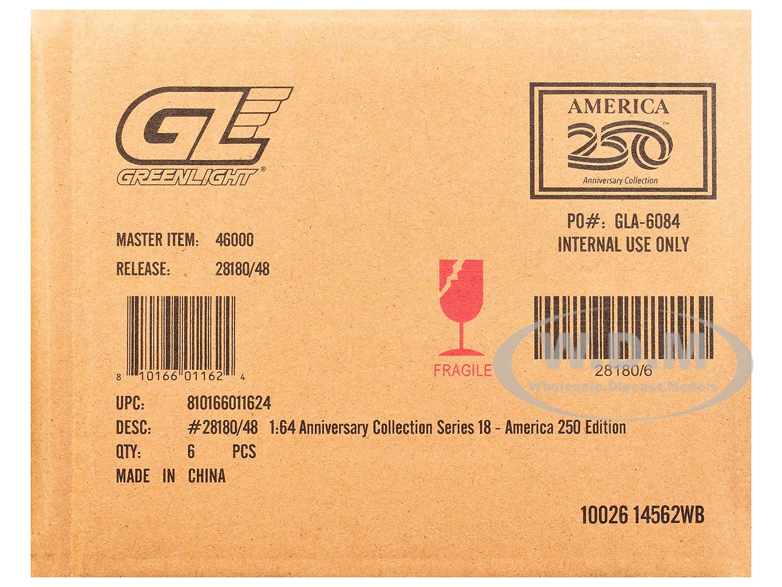 “ANNIVERSARY COLLECTION” SERIES 18, 6PC SET “AMERICA 250” 1/64 GREENLIGHT 28180