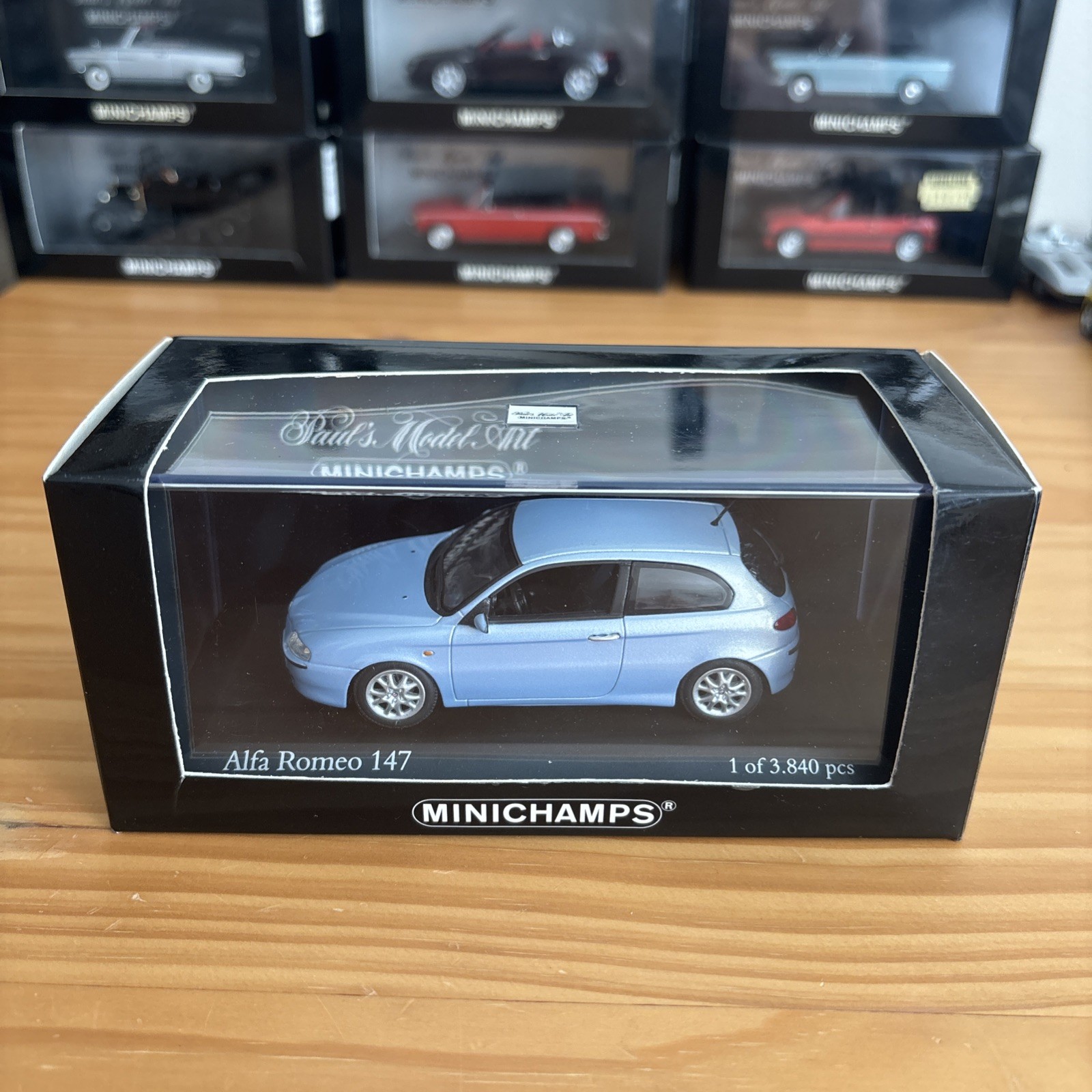 1:43 Minichamps Alfa Romeo 147 Azzuro Nuvola 2001 Light Blue Metallic 120001