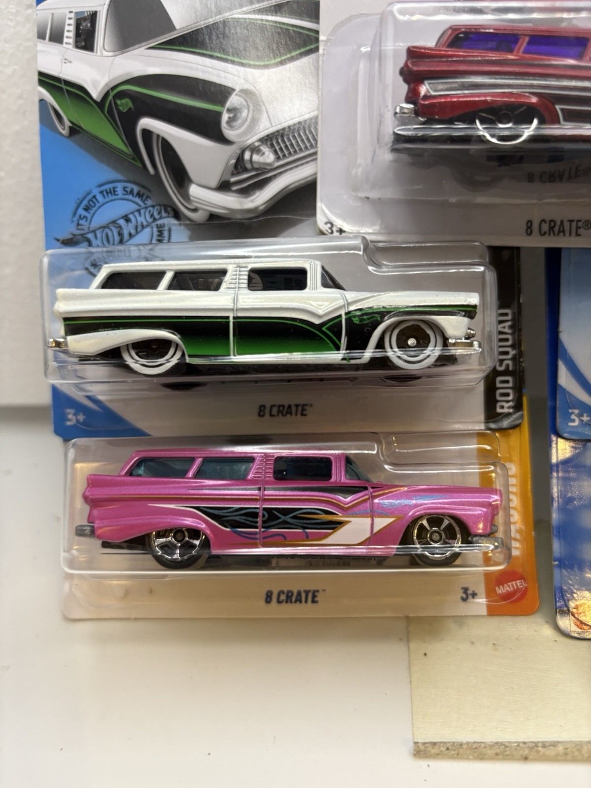 HOT WHEELS LOT OF 5 DIFFERENT 8 CRATE S FROM DIFFERENT YEARS AND COLOR