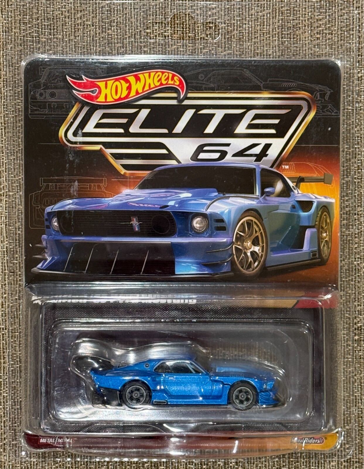 Hot Wheels Elite 64 Licensed Ford Blue Modified 69 Mustang , Free shipping !