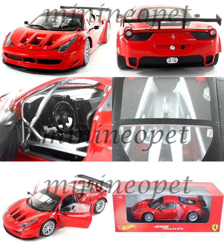 HOT WHEELS BCJ77 FERRARI 458 ITALIA GT2 LAUNCH VERSION 1/18 ROSSO CORSA RED