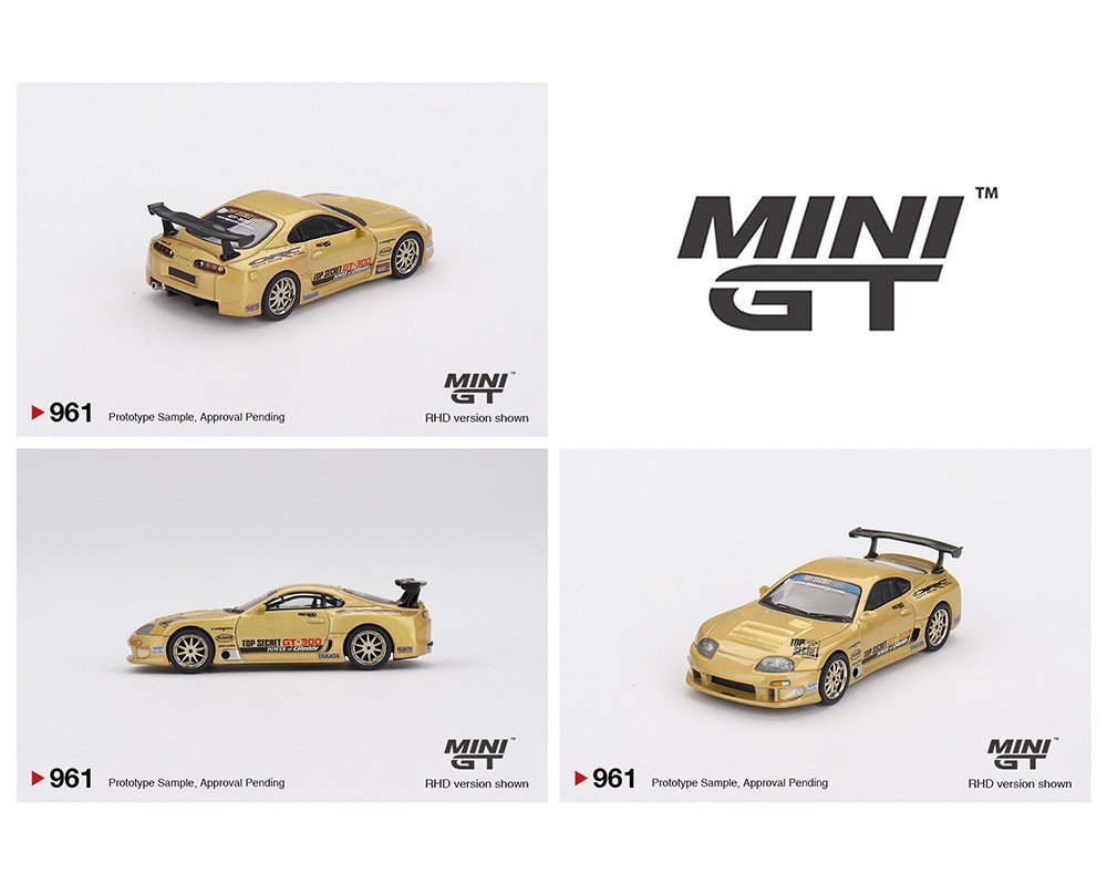 Mini GT Toyota Supra (A80) Top Secret GT-300 – Top Secret Gold #961 1/64