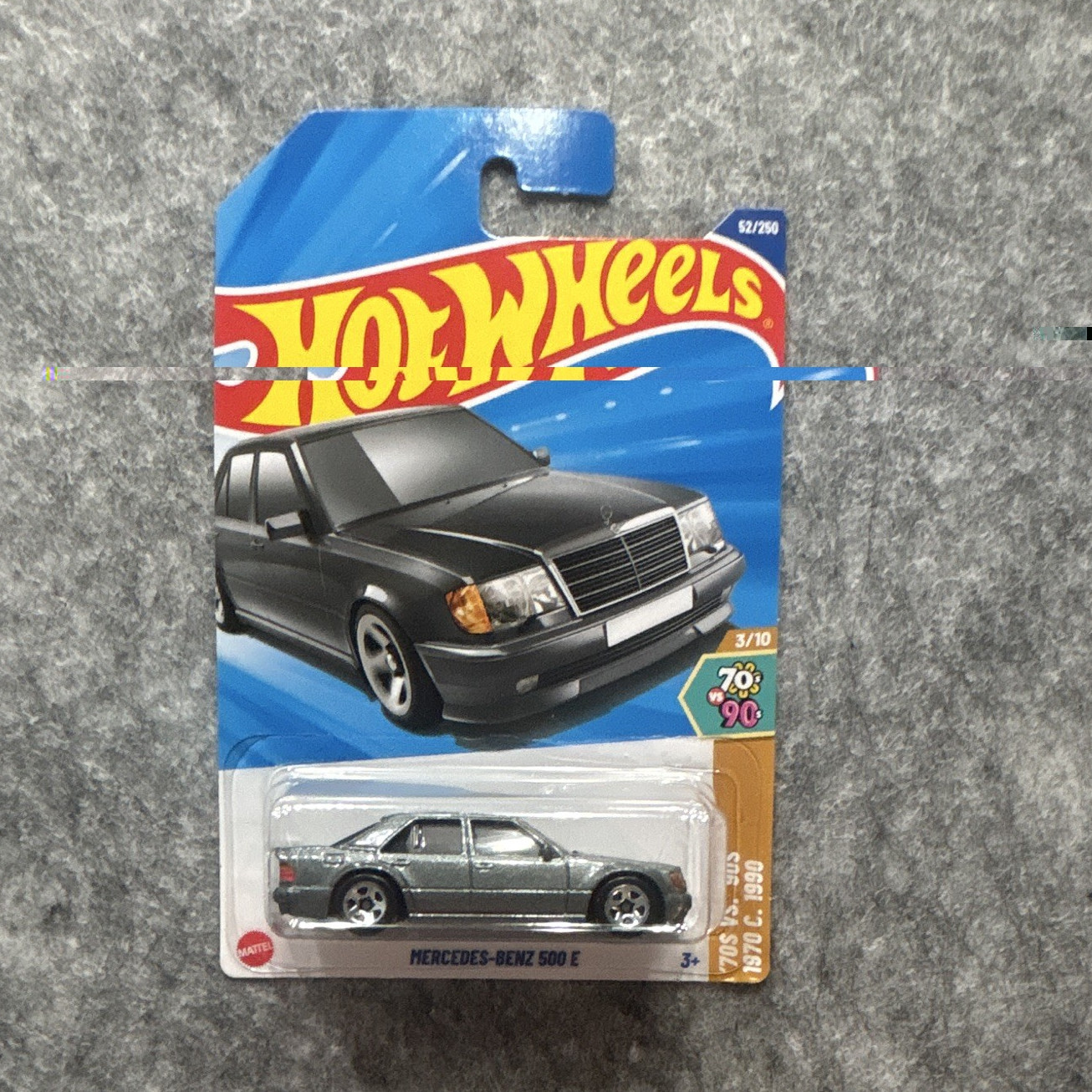 Hot Wheels 1:64 Mercedes-Benz 500 E Gray Diecast Car 70s vs 90s Unopened