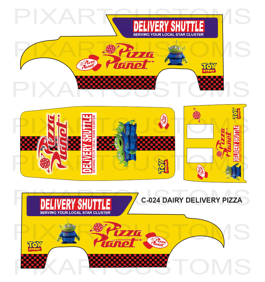 C-024 Dairy Delivery Pizza Clear Water Slide Decal For H-W 1/64 Read Description