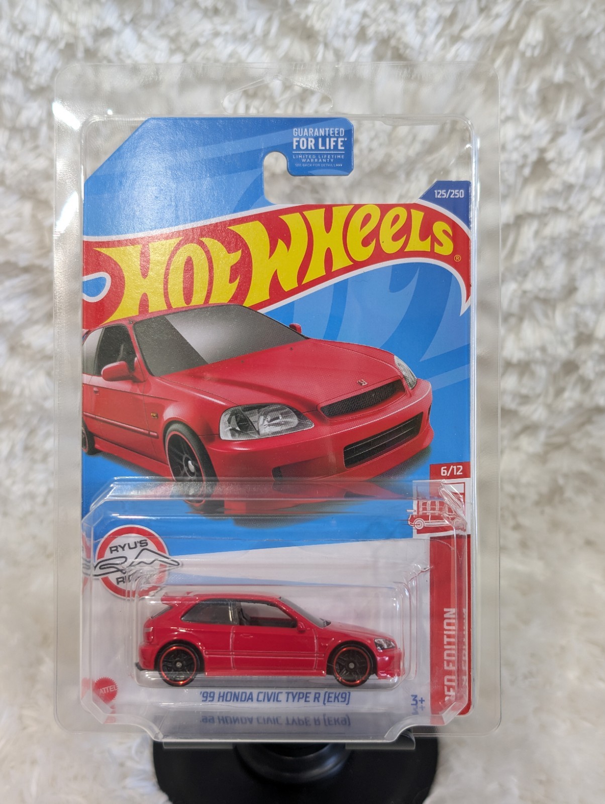 Hot Wheels #125/250 Red Edition 6/12 ’99 Honda Civic Type R (EK9) in Red