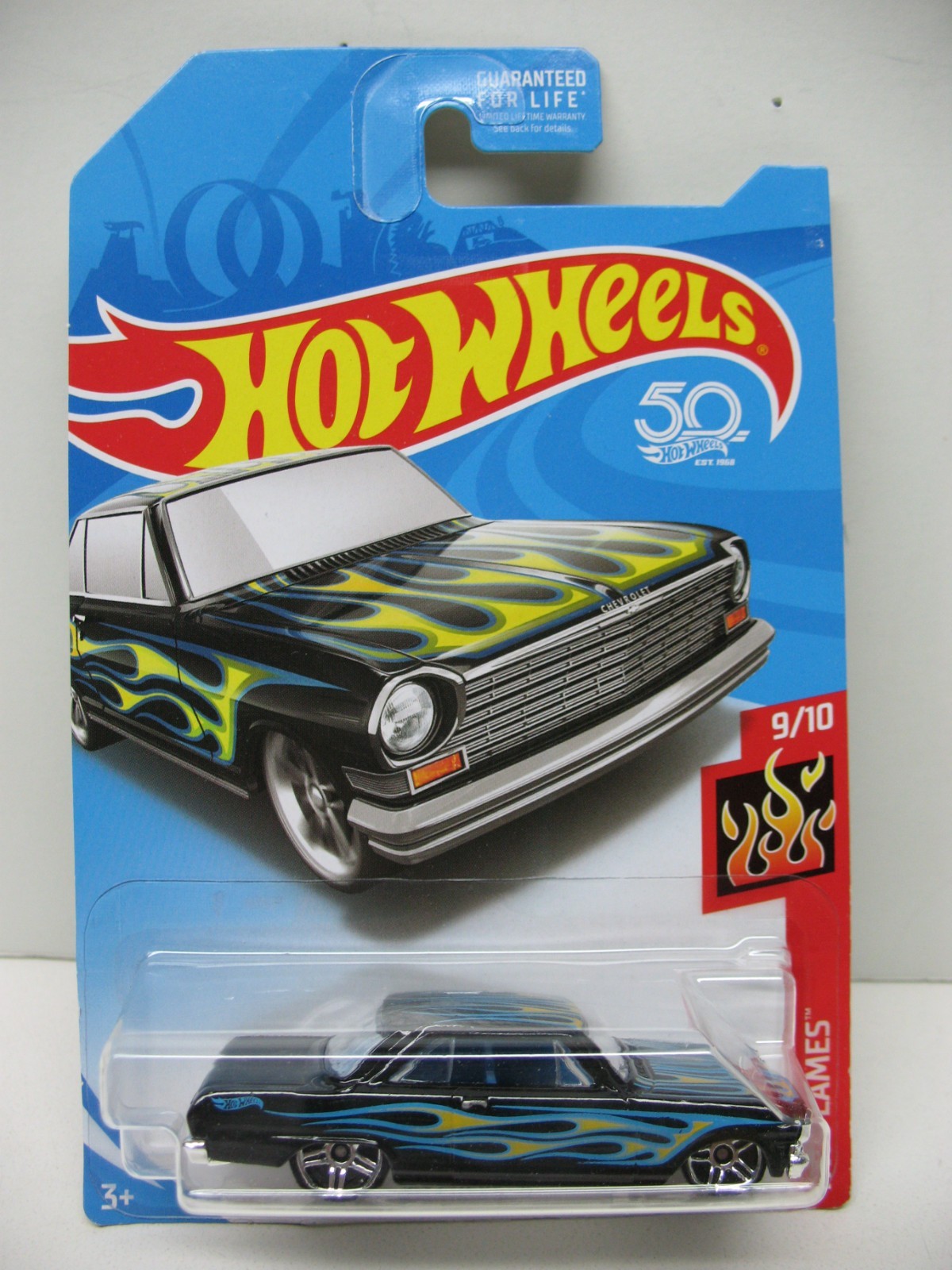 2018 Hot Wheels ’63 Chevy II Kroger Exclusive Black HW Flames 9/10