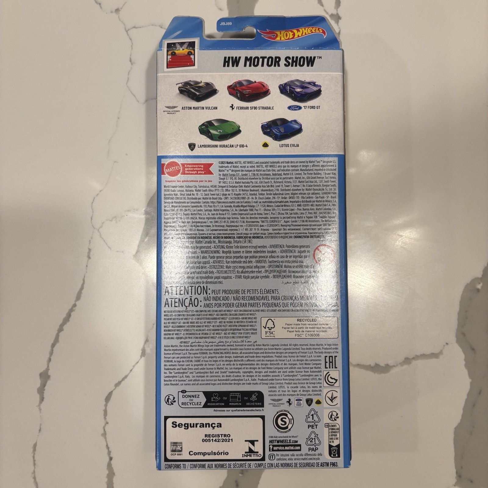 Hot Wheels 2025 HW Motor Show 5 Pack Aston Martin Ferrari Ford Lamborghini Lotus