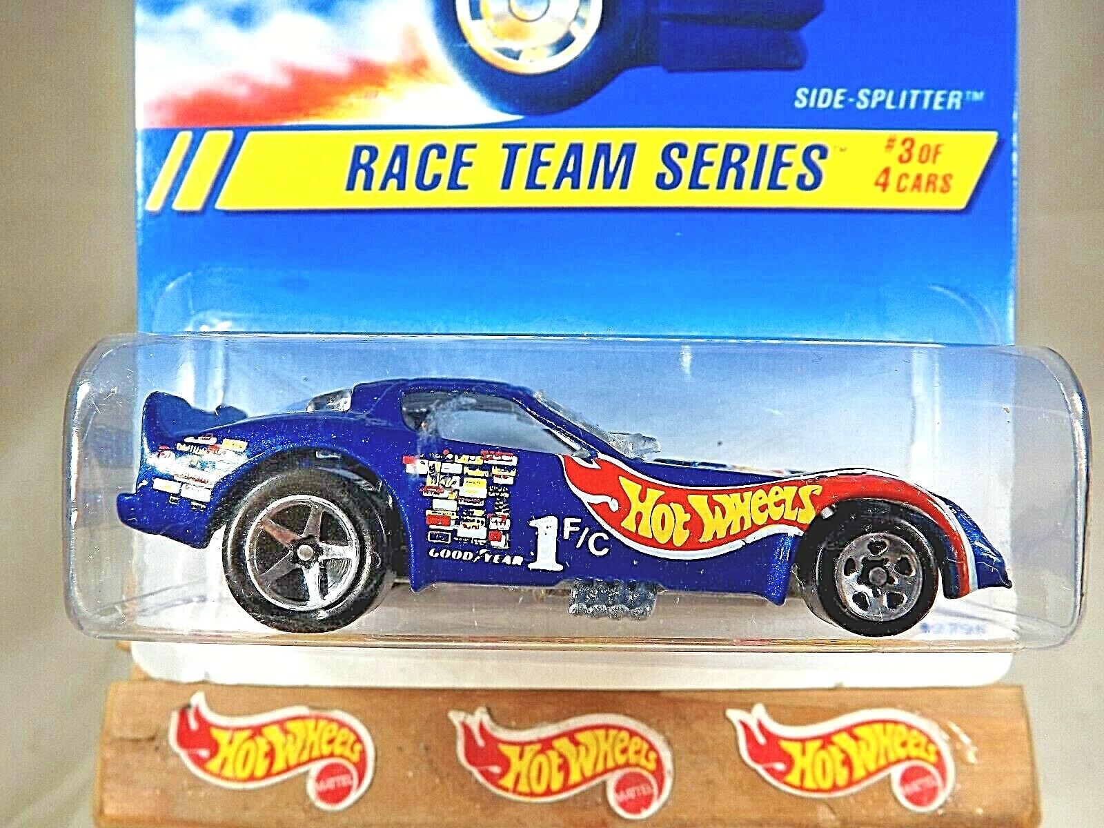 1995 Hot Wheels #277 Race Team Series 3/4 SIDE-SPLITTER Blue w/Chrome 5 Sp-Varia