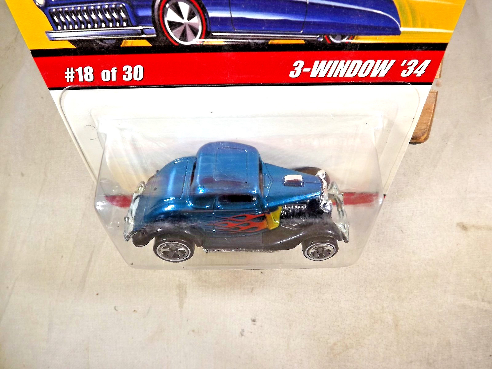 2005 Hot Wheels Classics Series 2 18/30 3-WINDOW ’34 Blue w/White Wall 5 Spokes