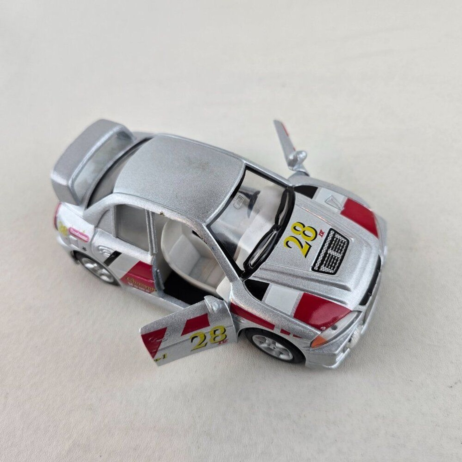 Kinsfun 3 Turbo Racer Pullback Die-Cast Toy Car Kintoy Champion 5” Turbo Grey