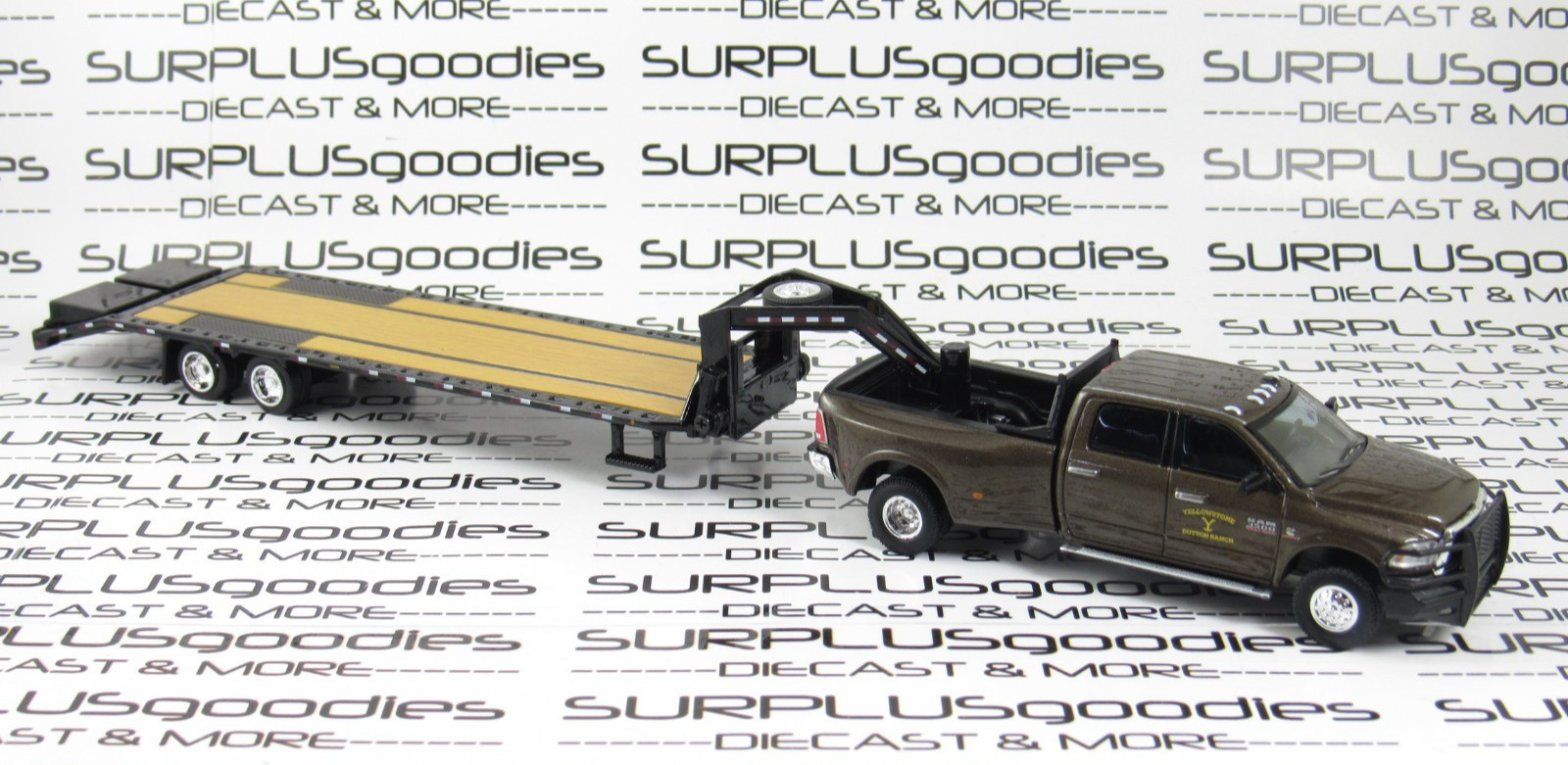 Greenlight Yellowstone 2017 DODGE RAM 3500 LARAMIE Dually w/Gooseneck Trailer