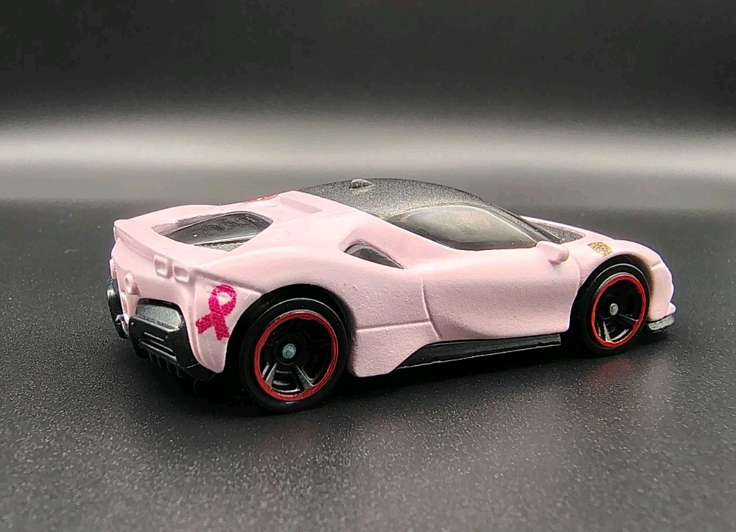 Custom Hot Wheels Ferrari SF90 Stradale Pink 1/64 Stock Wheels NoScalpCustoms