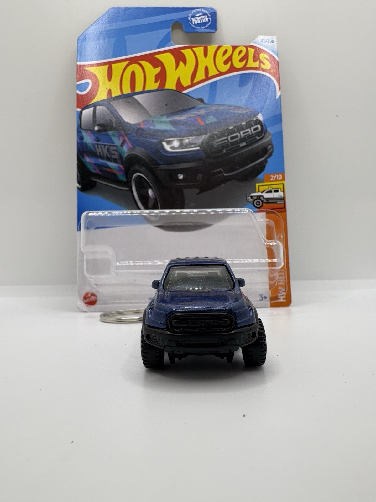 Hot Wheels custom keychain ‘19 Ford Ranger Raptor blue **IN PACKAGE**