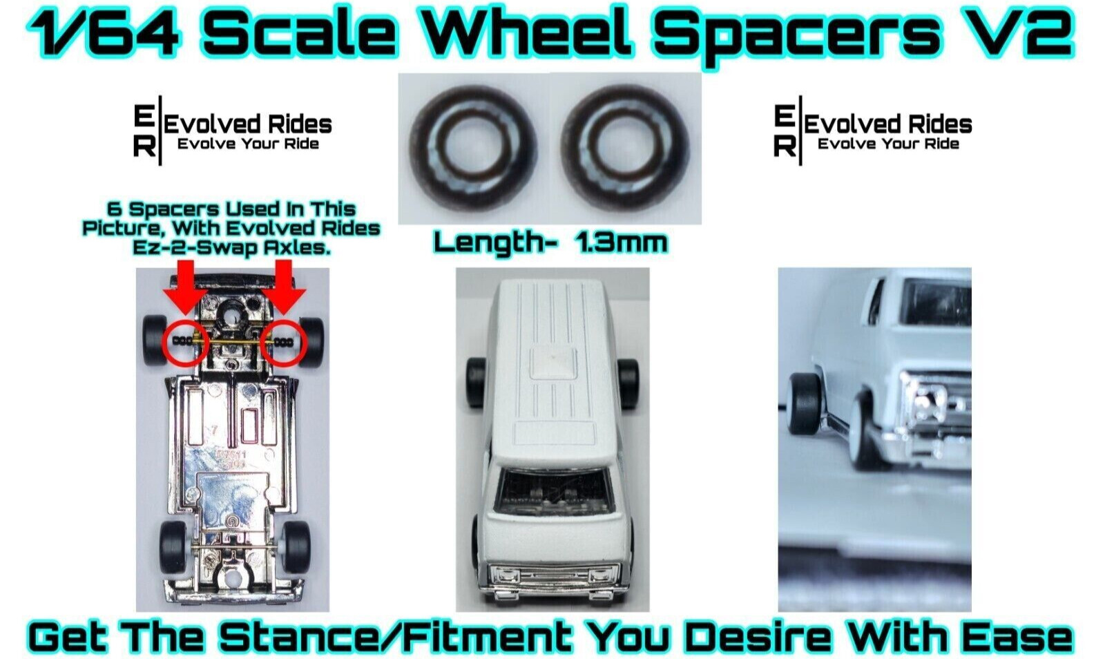 Wheel Swap Kit 5 Sets Hot Wheels Matchbox 1/64 Scale Custom Real Riders