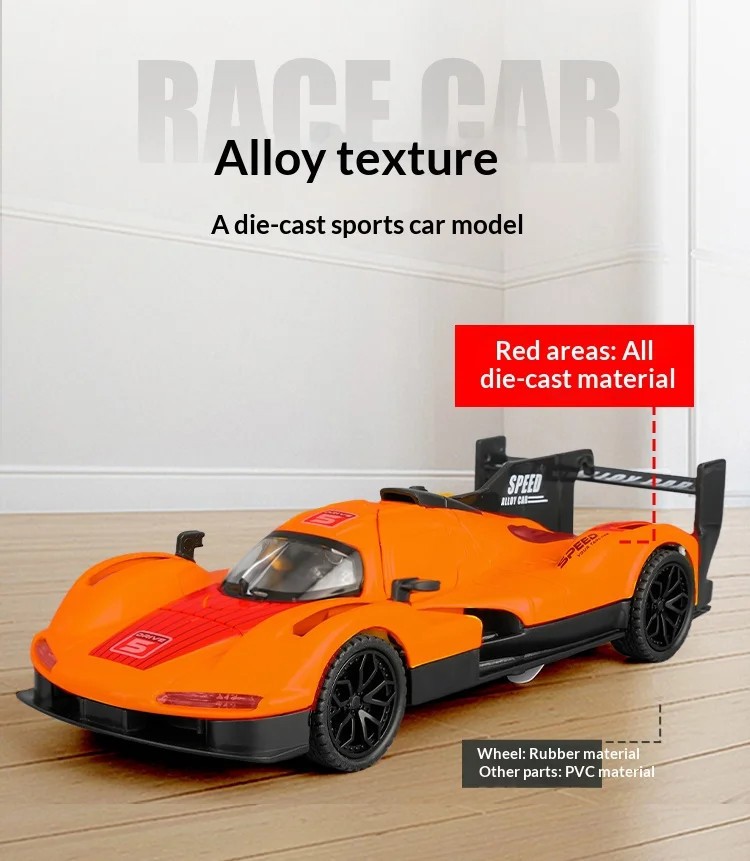 1:32 Porsche 963 alloy racing car model simulation sound and light suitable