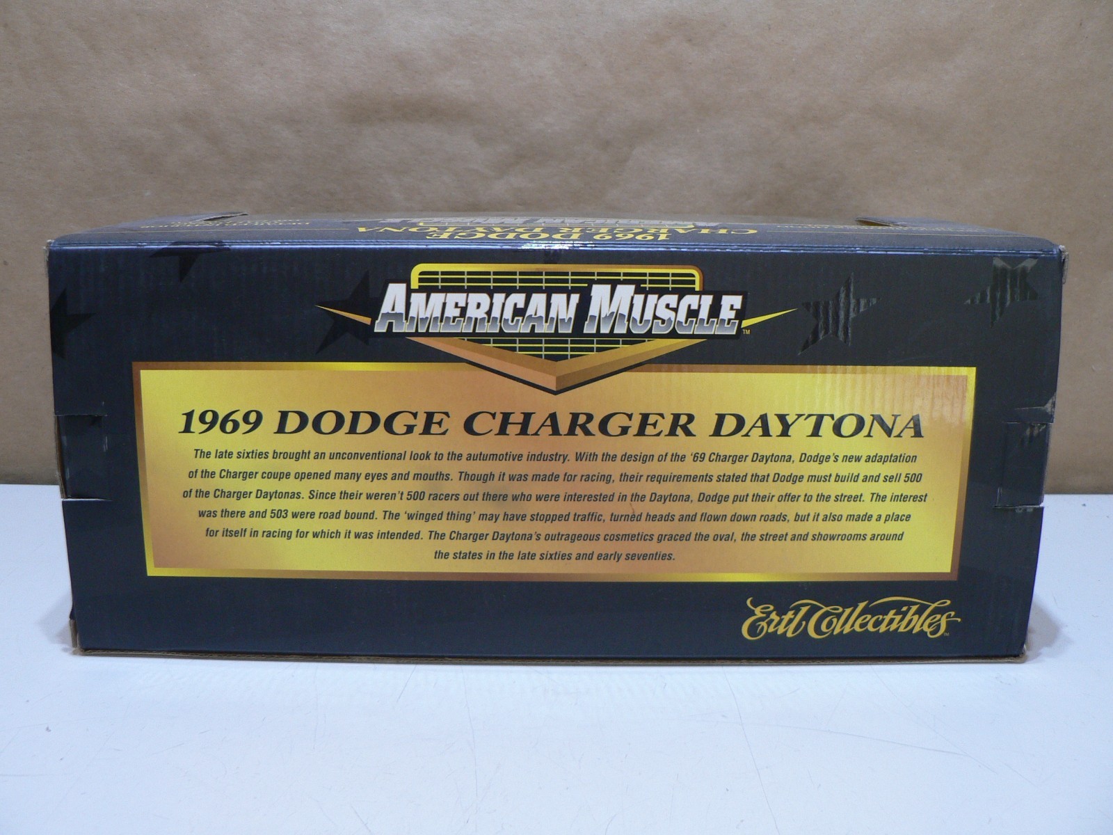 Vintage Ertl American Muscle 1969 Yellow Dodge Charger Hemi Daytona Die Cast