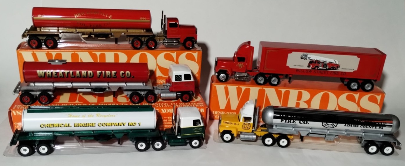 Lot of 17 Pennsylvania Fire Equipment Winross Semi Mack Trucks Tankers …