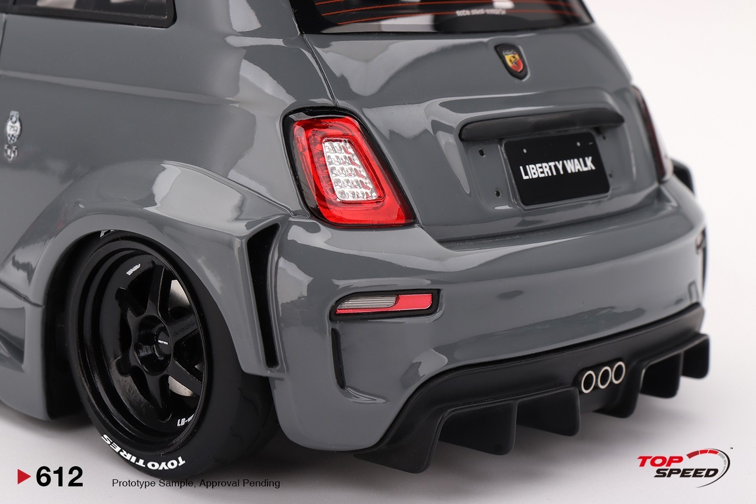 Abarth LB-WORKS x Abas Works 595 Grey in 1:18 scale by Topspeed