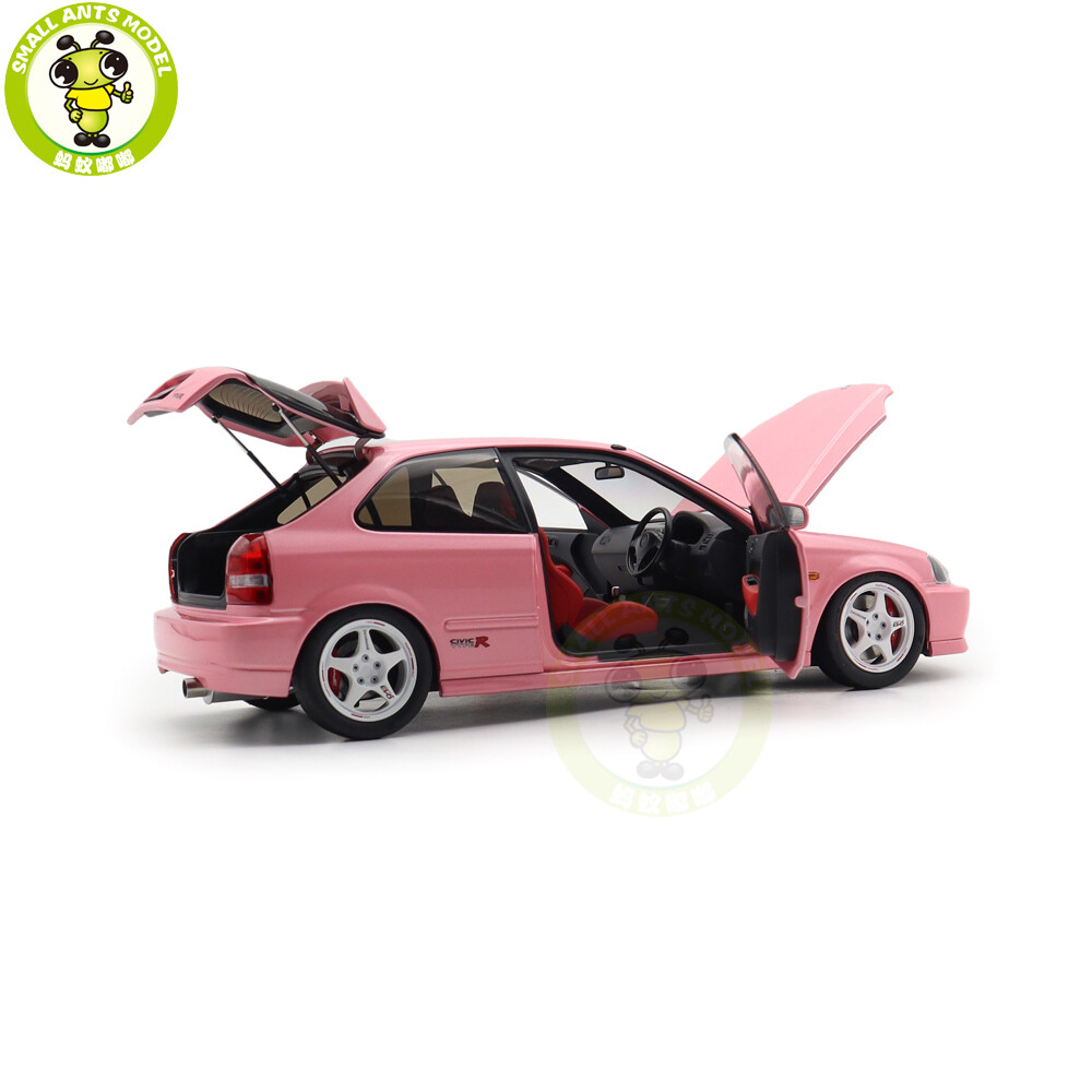1/18 MOTORHELIX Honda CIVIC Type R EK9-120 Pink EVO Wheels Diecast Model Car