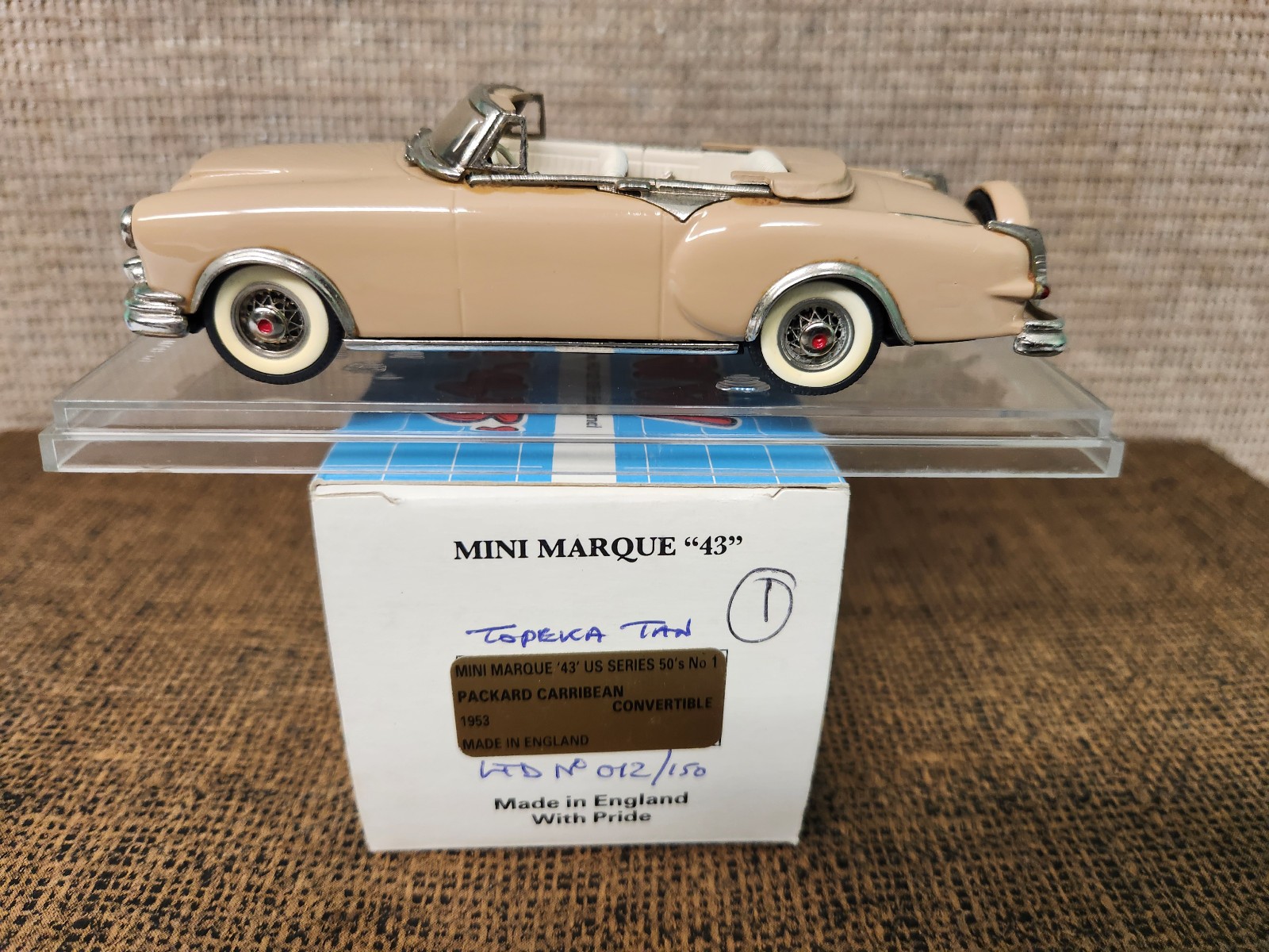 MINI MARQUE 1/43 DIECAST MM43 US1 1953 PACKARD CARRIBEAN TOPEKA TAN LTD 072/150