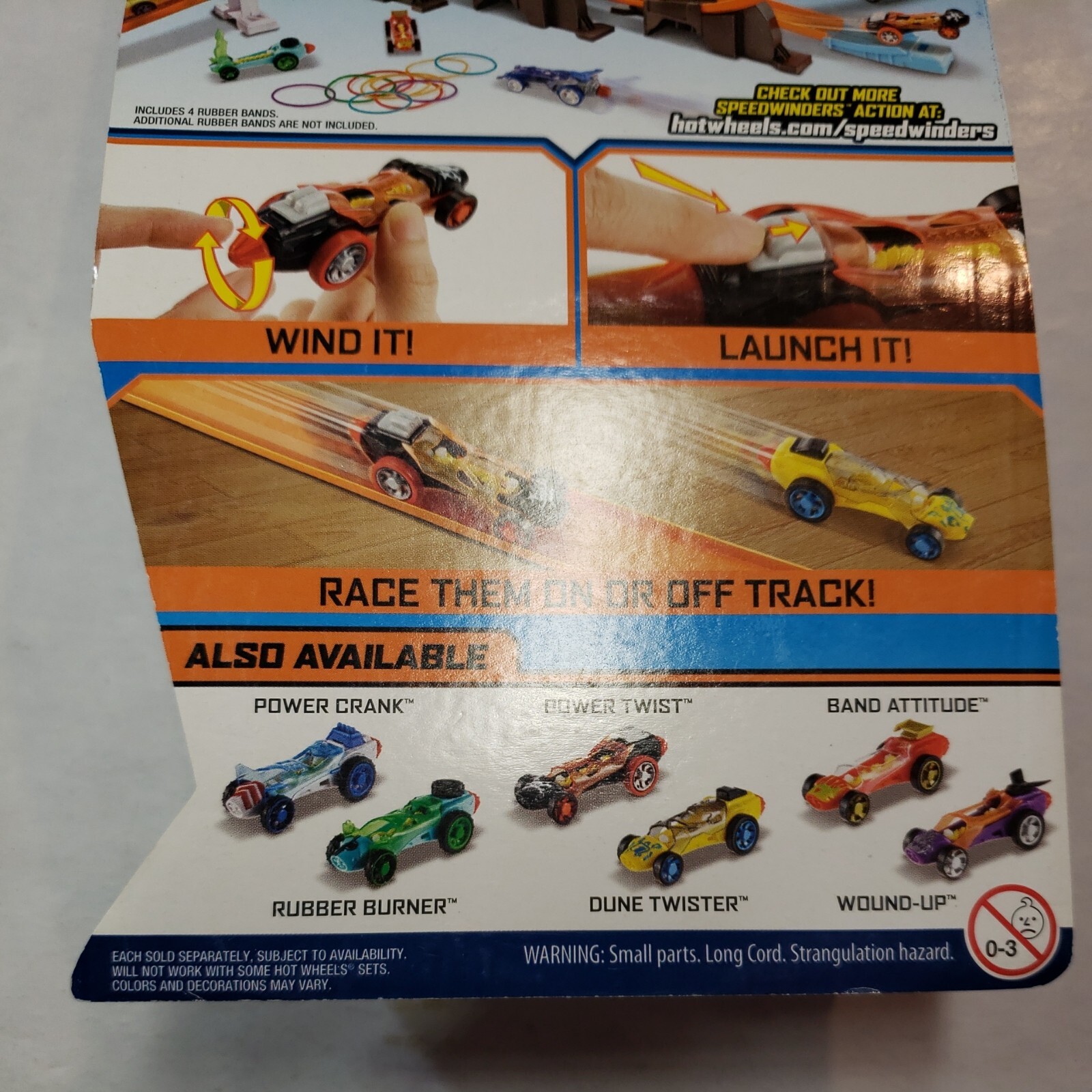 NEW – HOT WHEELS, SPEED WINDERS, POWER TWIST RUBBER BAND POWER 2016 WIND-UP