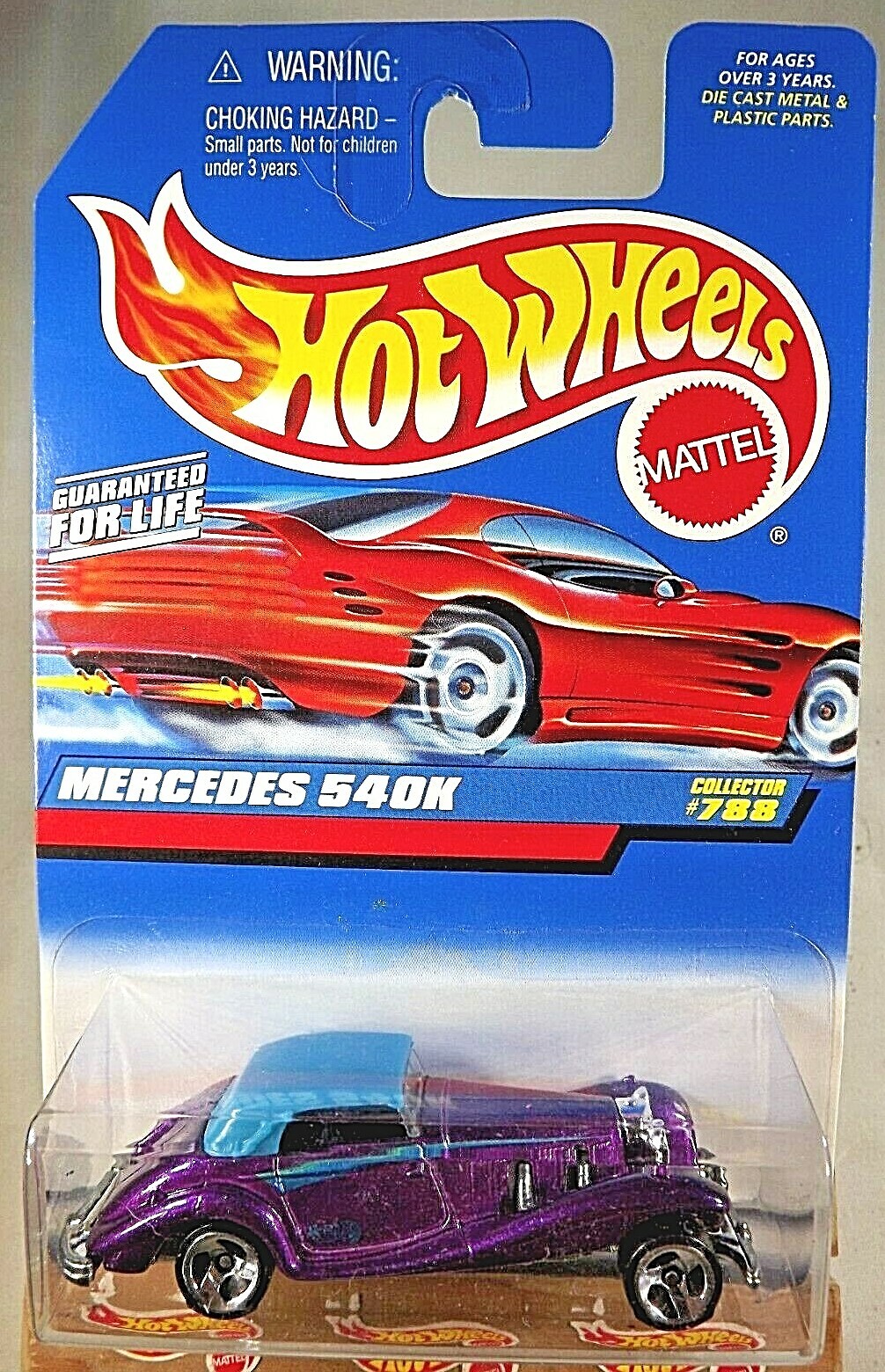 1997 Hot Wheels Mainline/Collector #788 MERCEDES 540K Purple w/3 Spoke Variation