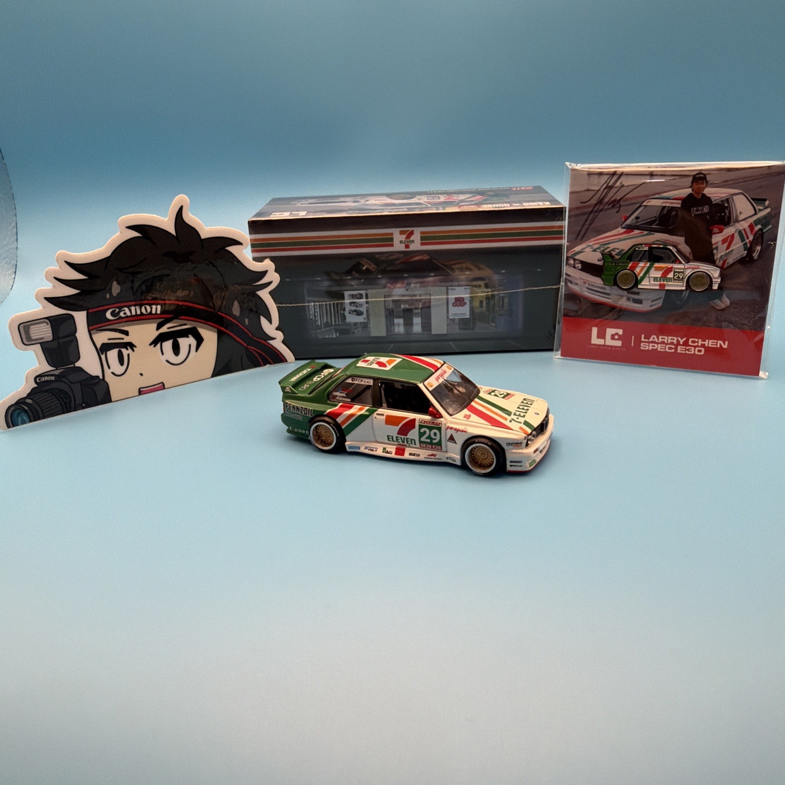2025 Larry Chen Signed LEEN CUSTOMS PIN with Kaido House 7-ELEVEN 1984 BMW E30