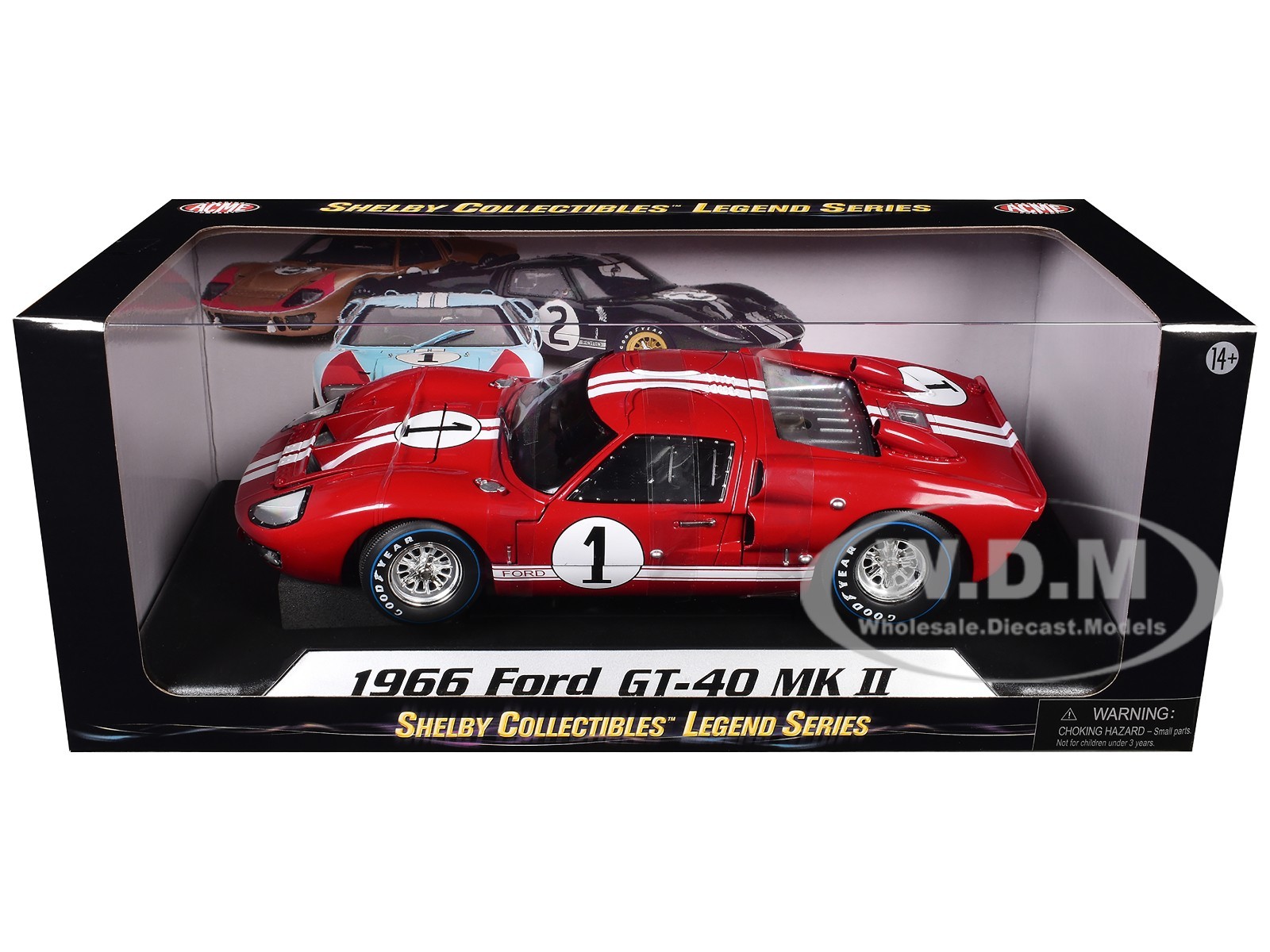 1966 FORD GT40 MKII #1 RED “24H LE MANS” 1/18 BY SHELBY COLLECTIBLES SC407