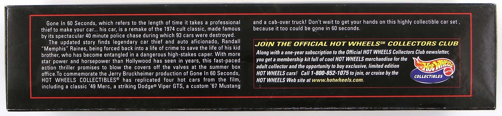 Gone In Sixty Seconds 4 Car Set Mustang Merc COE Viper Hot Wheels Collectibles
