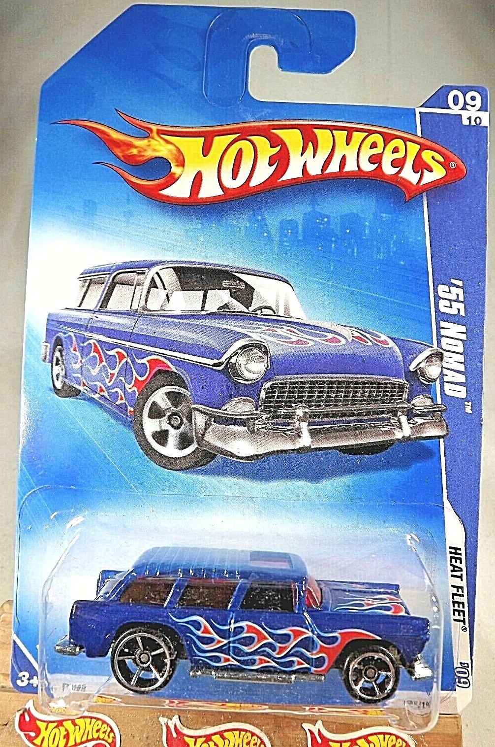 2009 Hot Wheels #125 Heat Fleet 9/10 ’55 NOMAD Blue Variation w/Chrome OH5 Spoke