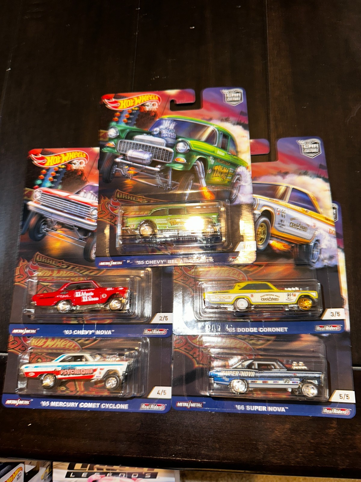 Hot Wheels Car Culture Drag Strip Demons Complete 5 Car Set 55 Chevy Bel Air …