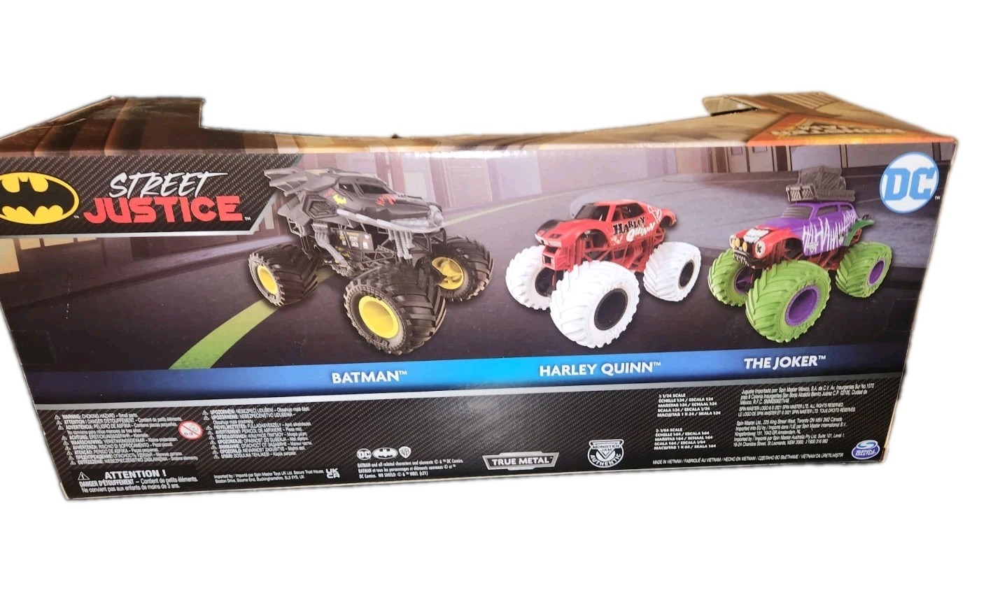 Monster Jam Street Justice 3-Pack Batman Harley Quinn Joker Target Exclusive NIB