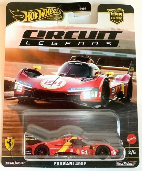 NEW Hot Wheels Premium Car Culture Circuit Legends JBK49 FERRARI 499P Scale 1:64