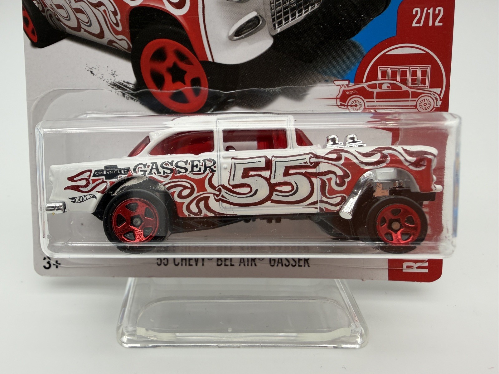 2016 Hot Wheels Target Exclusive Red Edition WHITE 55 CHEVY BEL AIR GASSER 2/12