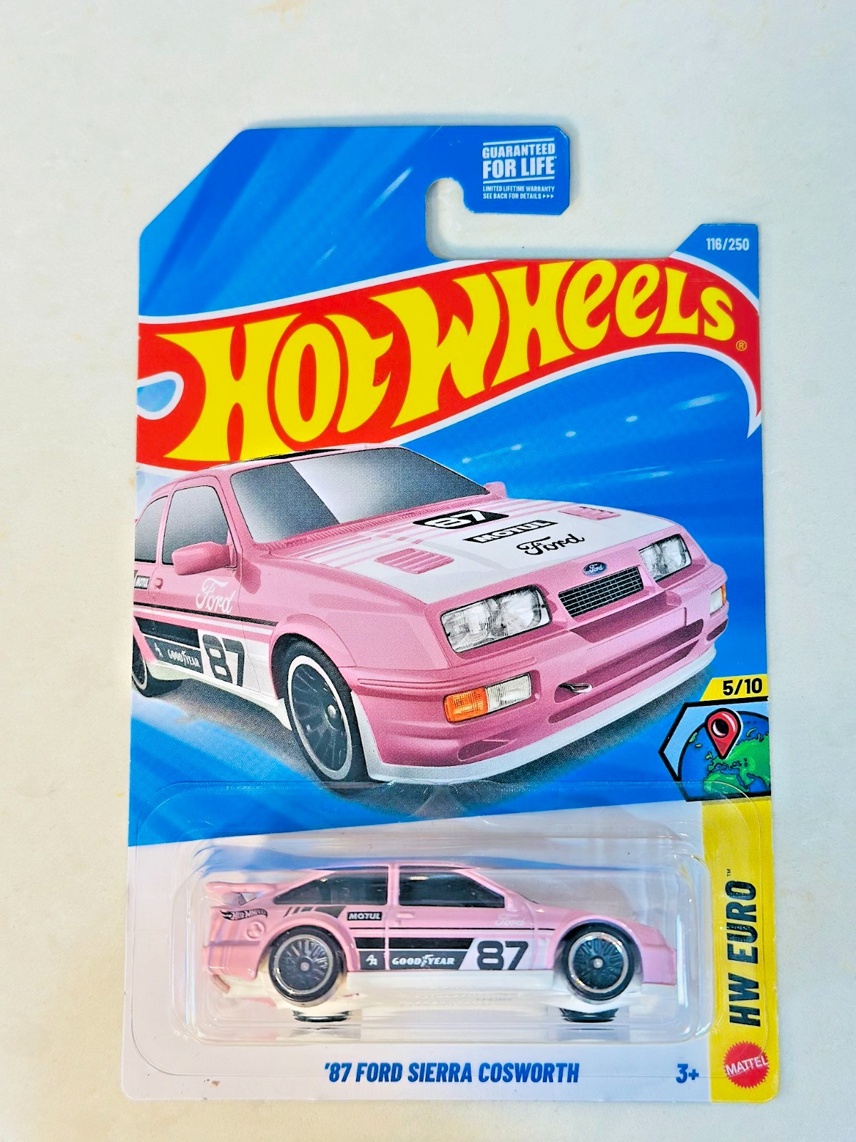 Hot Wheels Ford Sierra Cosworth Pink 87 HW Euro #116 FREE SHIPPING