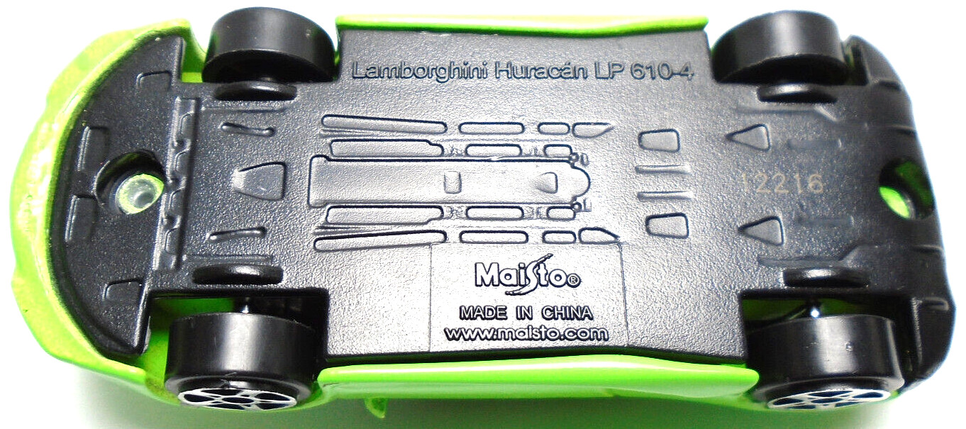MAISTO LAMBORGHINI HURACAN LP 610-4 GREEN 1:64 DIECAST 3″ CAR WITH SILVER RIMS