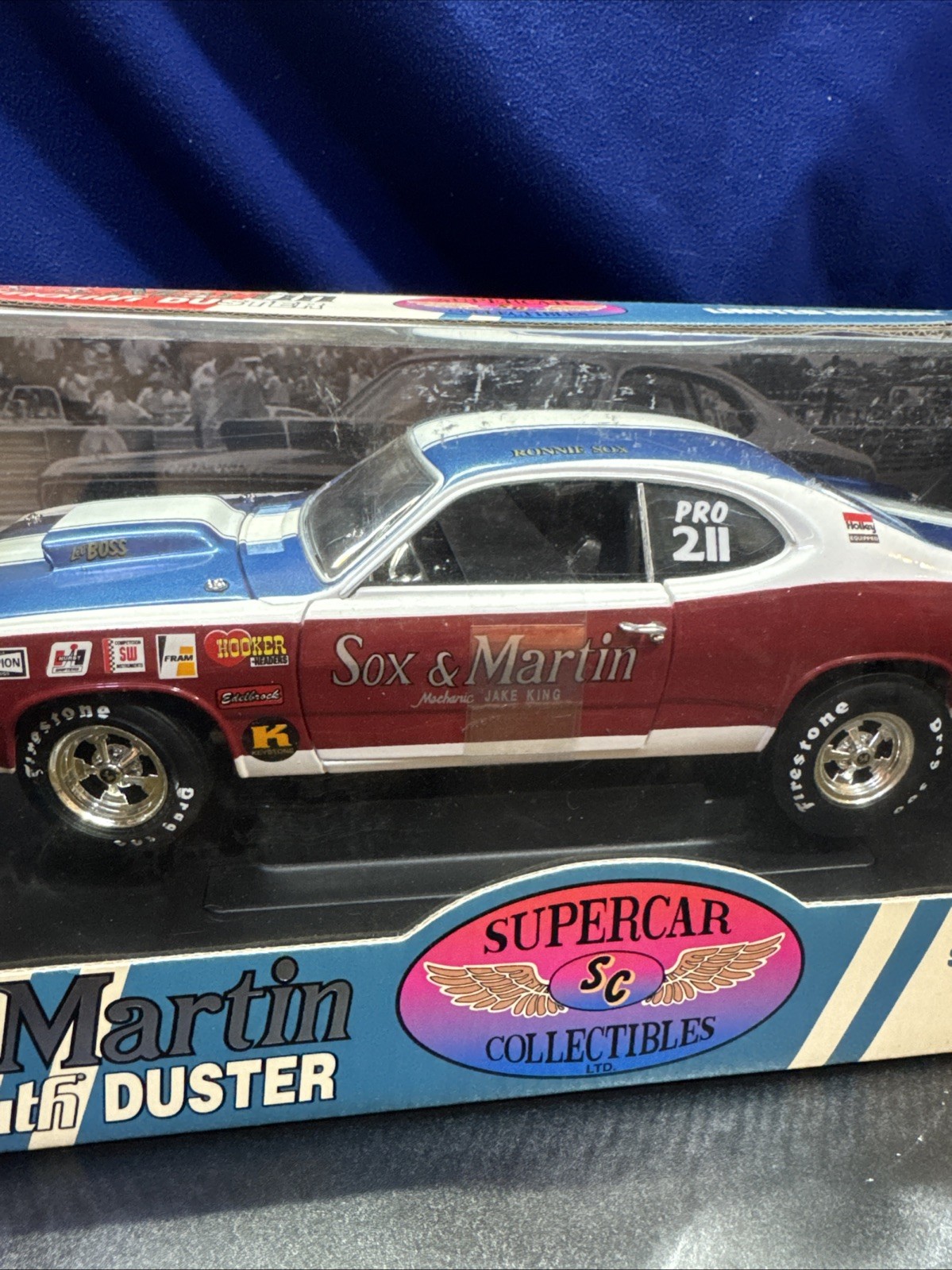 RARE 1/18 Ertl 1970 Plymouth Duster Sox and Martin by Supercar Collectibles