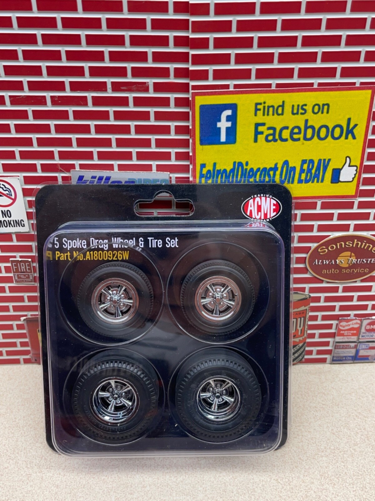 1/18 ACME Drag Wheel and Tire Set From The Mazmanian Corvette A1800926W