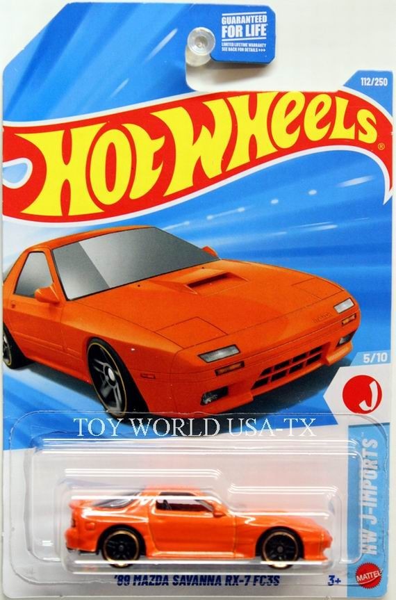 2026 Hot Wheels #112 HW J-Imports ’89 Mazda Savanna RX-7 FC3S orange