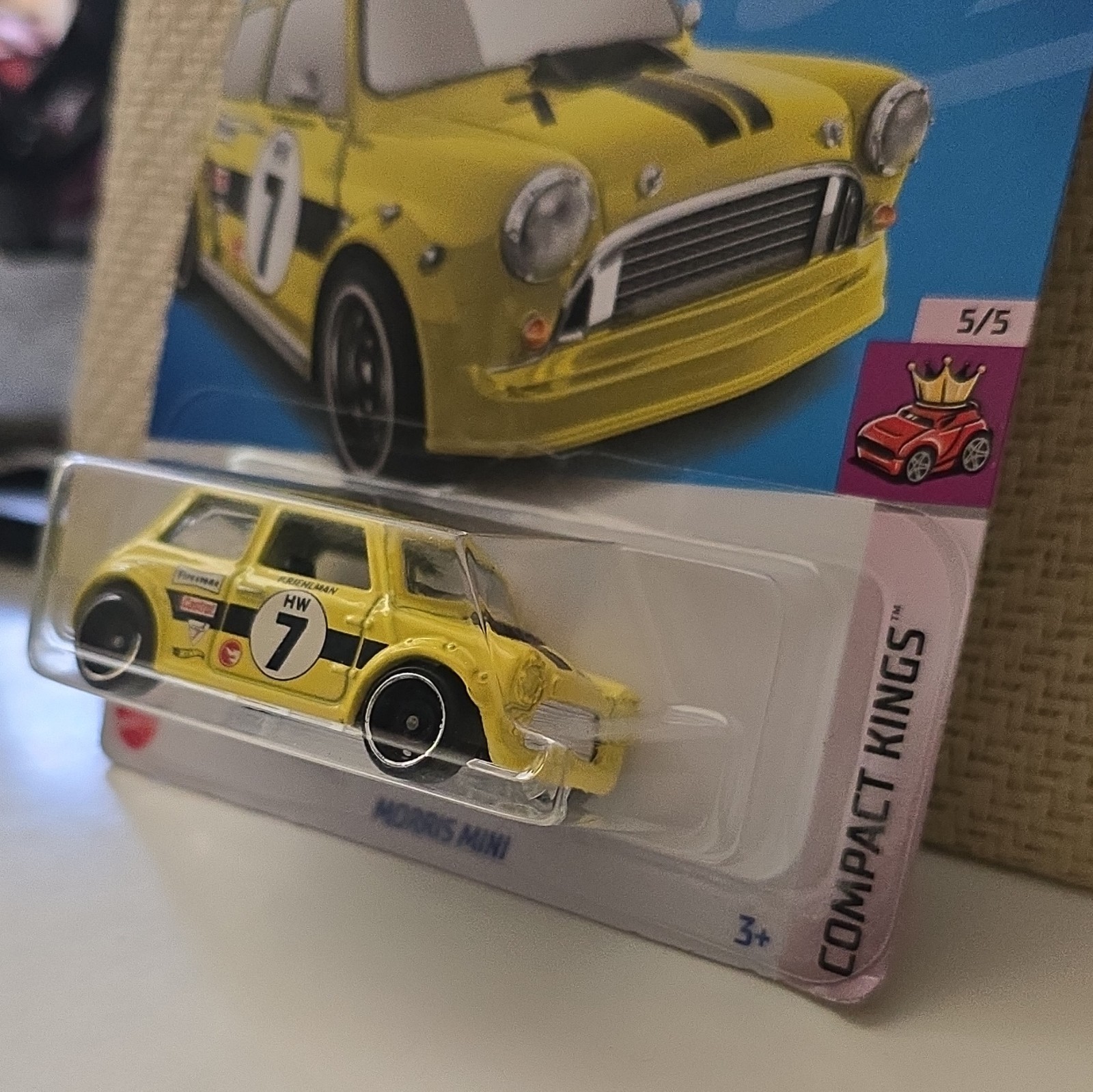 Hot Wheels Compact Kings Morris Mini 1:64 Diecast Yellow/Black 2021 Unopened
