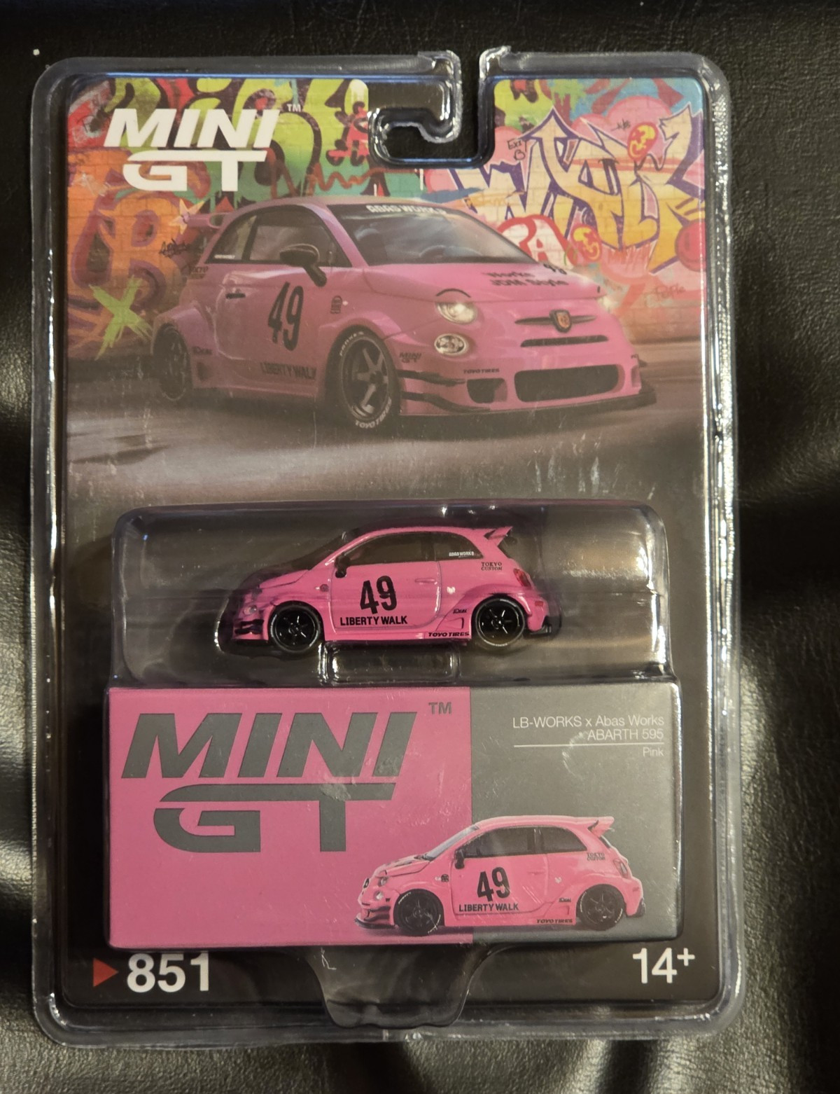 MINI GT LB-WORKS x Abas Works Abarth 595 Pink