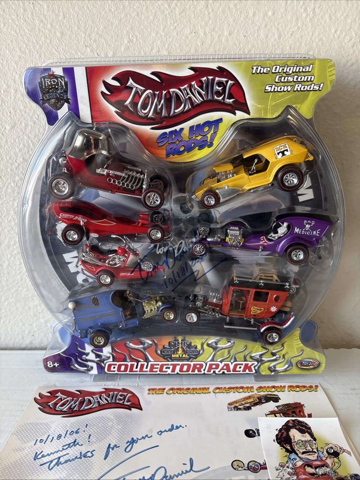 Tom Daniel Original Custom Show Rods 6 Car Collector Pack Autographed With Pins!