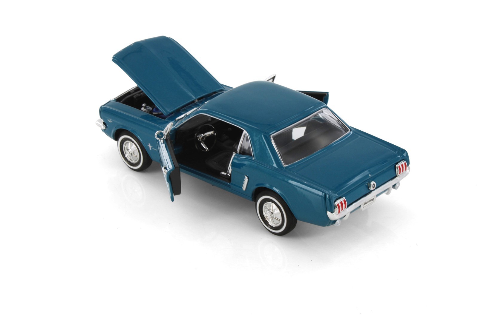 1964 FORD MUSTANG COUPE (1964.5) TURQUOISE WELLY 22451/4D 1/24 DIECAST CAR