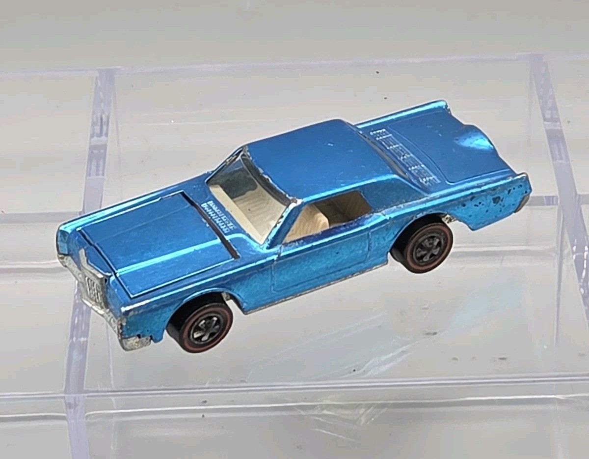 VTG Hot Wheels Redline 1968 Custom Continental Mark lll Blue USA
