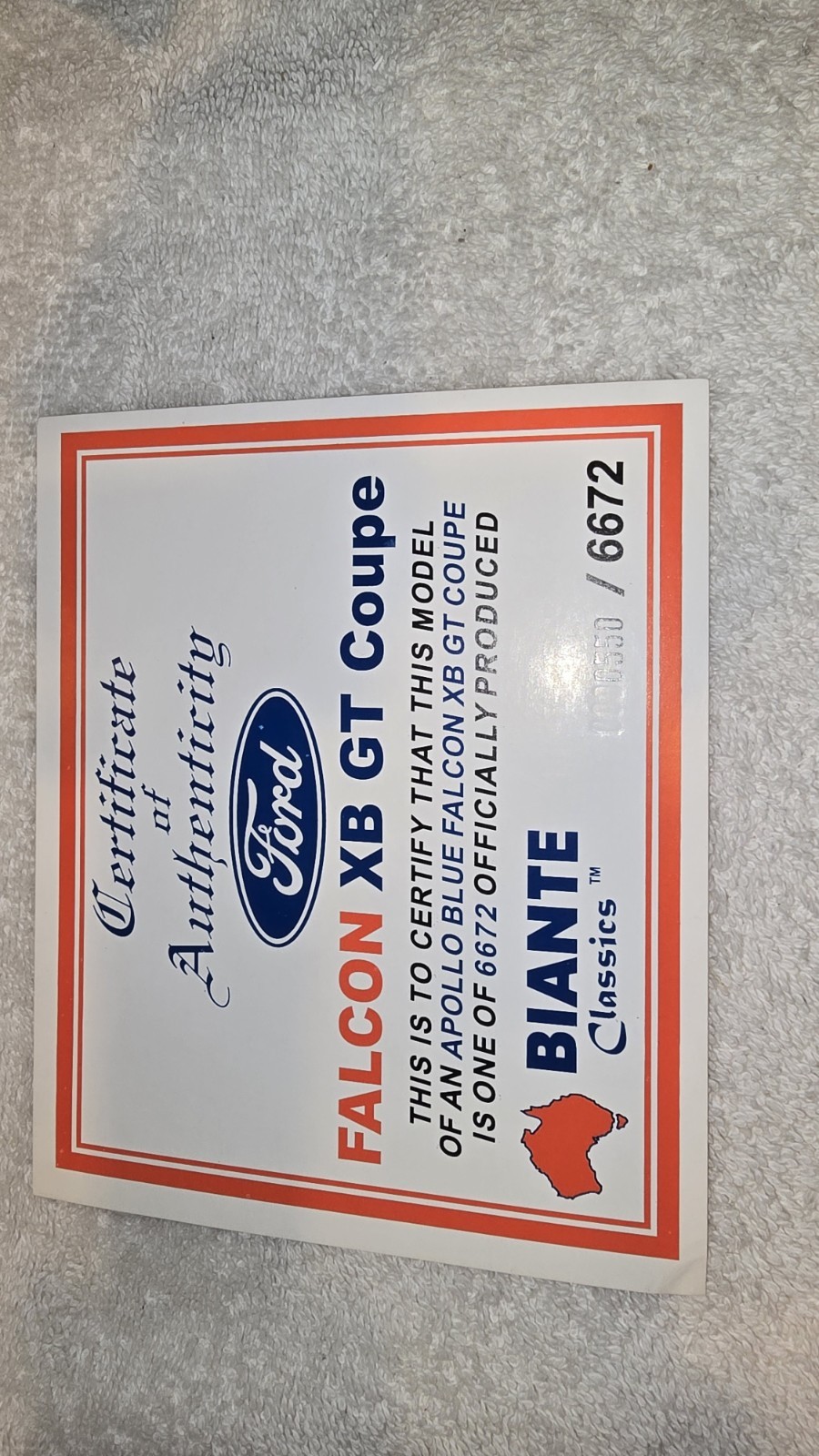 1/18 Biante/Autoart Ford Falcon XB GT, Apollo Blue, Beautiful,See Description