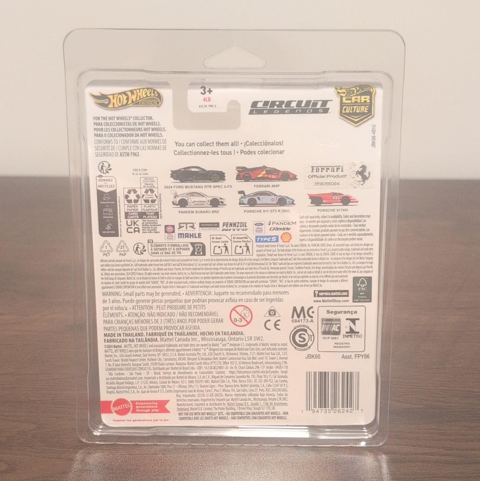Hot Wheels Car Culture Ferrari 499P Chase Car With Protective Case