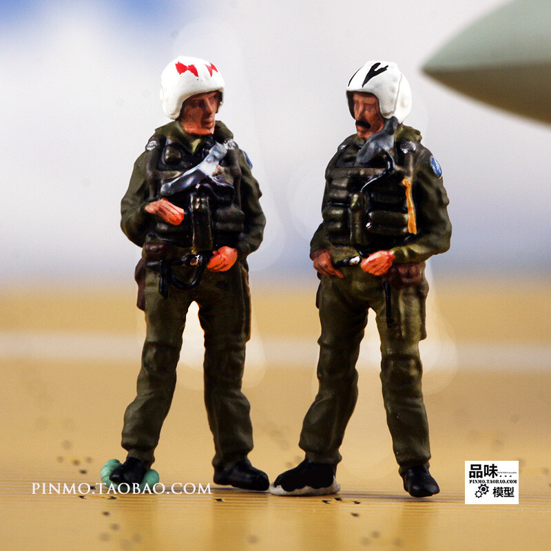 2pcs 1/72 Scale U.S. Fighter Pilot Painted Miniature Figure Models Scene Props
