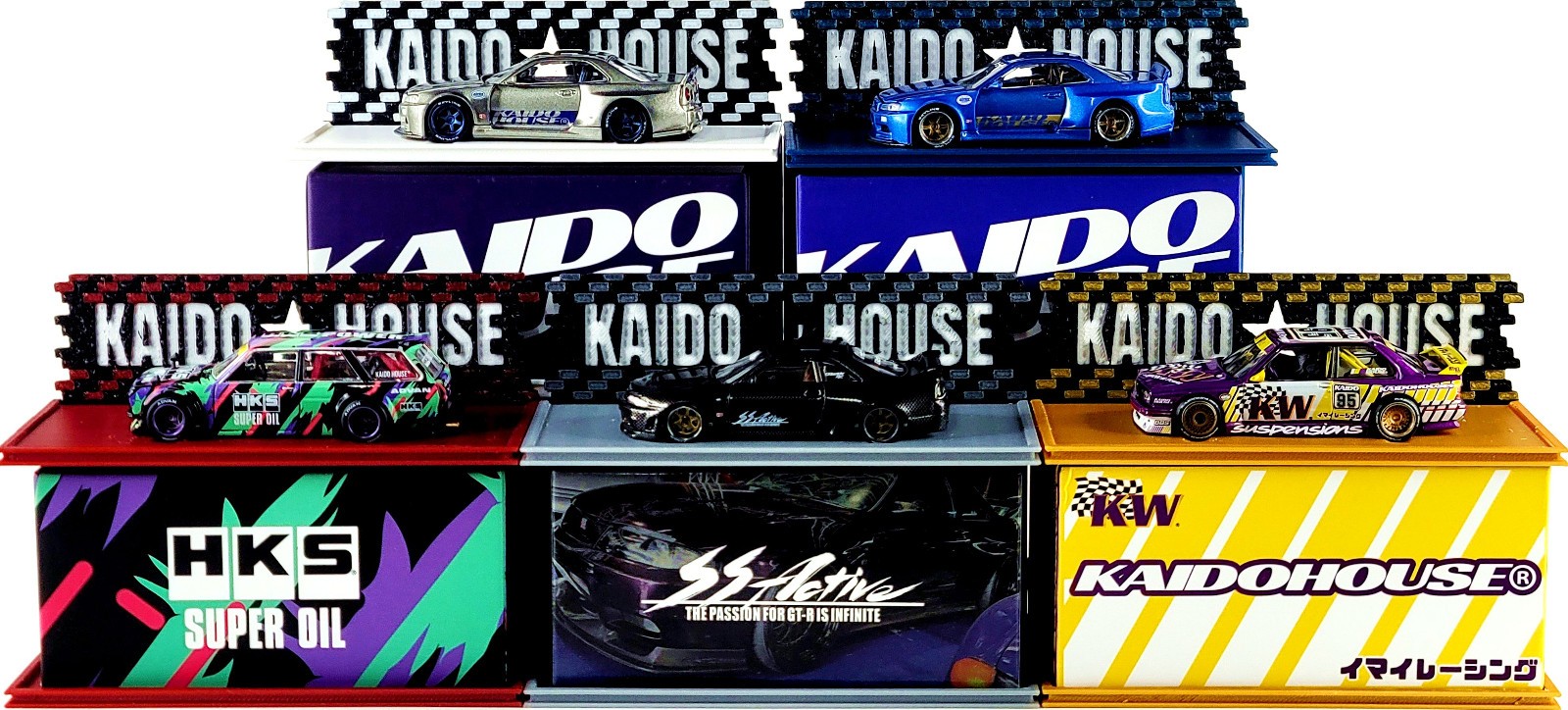 Kaido House x Mini GT Display Stand Case 👆 YOU PICK 👆 Style & Color 🟥🟦⬜⬛🟧